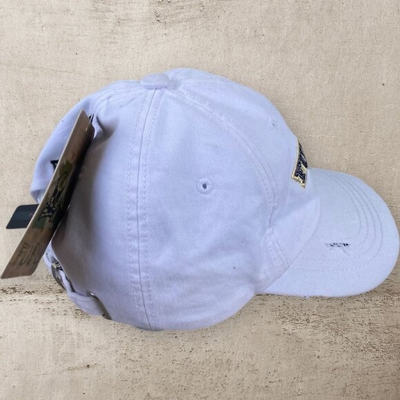 Vintage Fubu Jeans 1992 Athletics the Collection Hat NWT White Distressed *Flaws - Picture 6 of 12